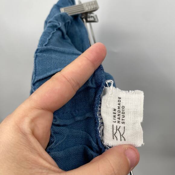 Linen Handmade Studio Cornflower Blue Tori Shorts - Picture 5 of 6